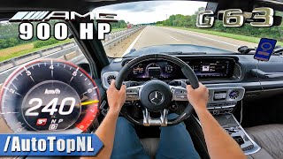 900HP MercedesAMG G63 on AUTOBAHN NO SPEED LIMIT by AutoTopNL [upl. by Peih]