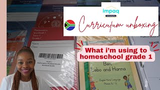 Homeschool curriculum grade 1 unboxing 2024  Impaq curriculum flip through Homeschooling in SA [upl. by Erdnaxela]