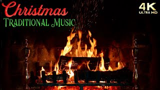 Christmas Fireplace amp Traditional Instrumental Christmas Music Ambience  Classical Orchestra Fire [upl. by Esinev204]