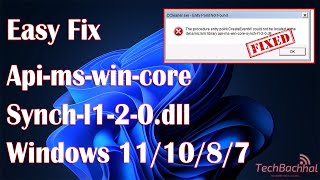 Apimswincoresynchl120dll Microsoft Windows  How To Fix [upl. by Squire]