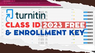 Turnitin class id and enrollment key free 2023 no repository [upl. by Elgar374]