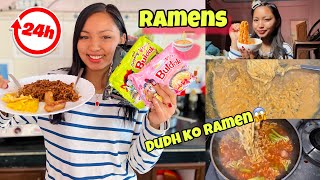 I Only Ate RAMEN For 24 HOURS😍🍜Food Challenge [upl. by Bari]