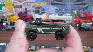 Land Rover II 2023 Mattel Hot Wheels Baja Blazers Toy Unboxing amp Review  Dark Green with Surfboard [upl. by Collete21]