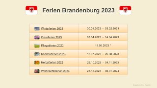 Ferien Brandenburg 2023 [upl. by Nader]