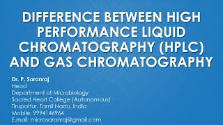 Difference Between High Performance Liquid Chromatography HPLC and Gas Chromatograph [upl. by Cohn]