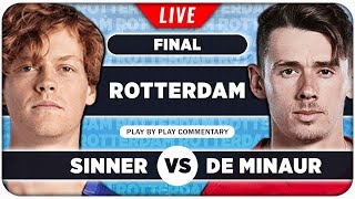 SINNER vs DE MINAUR • ATP Rotterdam 2024 Final • LIVE Tennis PlaybyPlay Stream [upl. by Nilorac]