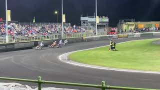 Speedway Güstrow Bundesliga 2024 Rennen 1 Heat 10 Jeppesen Bednar Nielsen Skupien [upl. by Oeram]