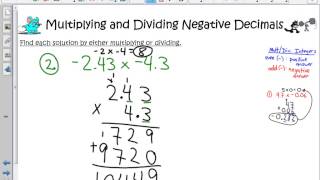 Multiplying and Dividing Negative Decimals [upl. by Aicitan]