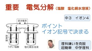 【超簡単 中学校理科】『３年 イオン４（塩酸・塩化銅水溶液 電気分解）』 [upl. by Cherry295]