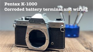 Pentax K1000 Repair  Corroded battery compartment and damaged wiring [upl. by Erbua830]