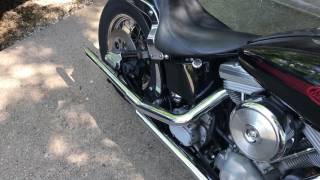 1999 Harley FXST softail drag pipes wpaughco baffles [upl. by Nashom]