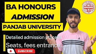 BA  BA honours from Panjab University Chandigarh  Admission fees course Seats amp other details [upl. by Anatniuq]