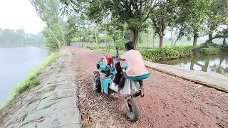 To cultivate almonds the land needs to be fertilized so I left home with a power tiller machine । [upl. by Assira]