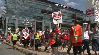 48 people arrested during protest outside Aramarks headquarters in Philadelphia [upl. by Rola]