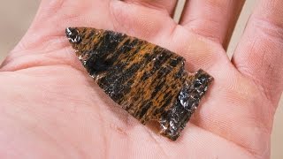 How to Flint Knap an Obsidian Arrowhead [upl. by Enyalahs]