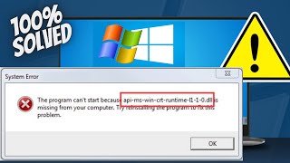 How to fix apimswincrtruntimel110dll missing in Windows 7 8  dll error [upl. by Alayne]