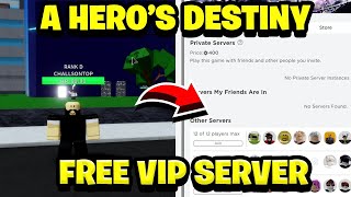 FREE VIP Server In A Heros Desiny  A Heros Destiny  One Punch Man Destiny ROBLOX [upl. by Novyad]