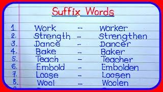 suffix words in english50 suffix wordssuffix and prefixsuffix wordSuffix word in english grammar [upl. by Anerb806]