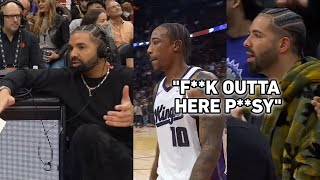 Drake has words for DeMar DeRozan after the game “Fk outta here psy” 😳 [upl. by Perry]