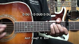 SKY FULL OF STARS Coldplay GUITAR LESSON EricBlackmonGuitar [upl. by Aw]