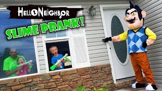 Hello Neighbor in Real Life Slime Prank GONE WRONG on Real Life Hello Neighbor [upl. by Horwath]