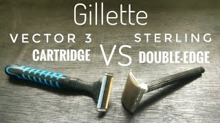 Gillette Vector 3 vs Gillette Sterling Razors [upl. by Mohammad]