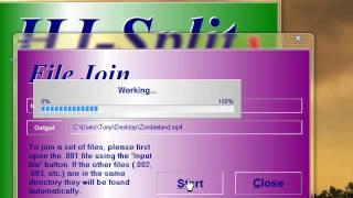 How to join 001 002 etc Files with hjsplit HD [upl. by Ariaz]