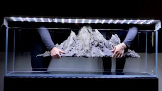 One minute installation of a Mountain landscape aquarium [upl. by Badr]