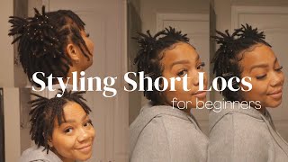 Easy Low Tension Styles For Short Locs  Beginner Friendly Loc Styles  NO RETWIST NEEDED [upl. by Nahn]