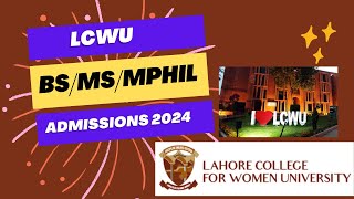 LCWU BS Admissions 2024  How to Apply  Offered Programs  Eligibility  Fee Structure  PharmD ad [upl. by Furlani997]