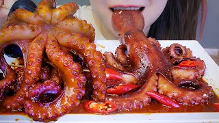 ASMR EATING SPICY OCTOPUS EATING SOUNDS  LINHASMR [upl. by Radloff977]