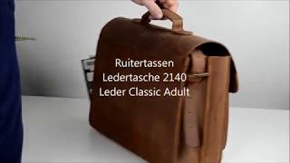 Ruitertassen Leder Aktentasche 2 Fächer A4 Format Schultasche Lehrertasche Arbeitstasche 2140 [upl. by Gus]