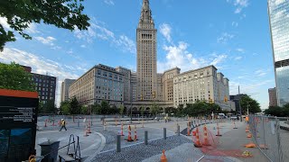 Update on the Progress of Bollard Installation at Downtown Clevelands Public Square June 12 2024 [upl. by Elleirb]