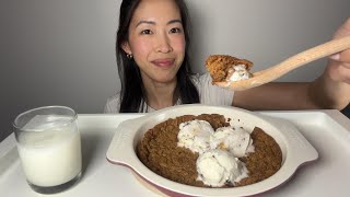 PIZOOKIE  Chocolate Chip Cookie with Ice Cream Dessert  Mukbang  ASMR  Eating Sounds [upl. by Eintihw569]