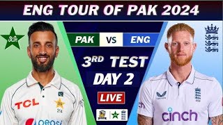 🔴PAKISTAN vs ENGLAND 3RD TEST day 2 MATCH LIVE SCORES  PAK vs ENG LIVE MATCH [upl. by Prouty]