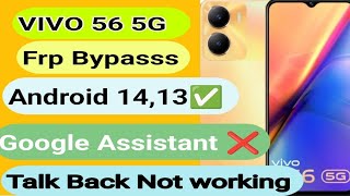 Vivo Y56 5G FRP Bypass Android 1314  TalBack Not Working Without Pc Vivo Unlock Google Account [upl. by Qerat]