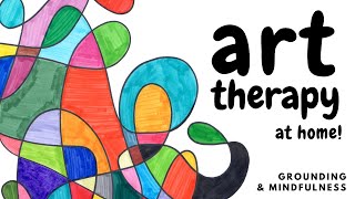 ART THERAPY activity for anxiety grounding amp mindfulness Therapeutic art projects at home [upl. by Erodasi375]