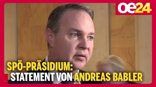 SPÖPräsidium Statement von Andreas Babler [upl. by Jecoa]