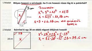 Pitagorasz tétel alkalmazása alapvető feladatok [upl. by Quigley]