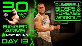 Dumbbell Biceps and Forearms Workout  30 Days of Dumbbell Workouts At Home for Bigger Arms Day 13 [upl. by Chiles503]