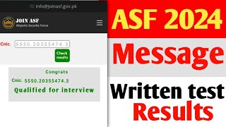 Asf written test result 2024  Asf interview message  Asf interview update 2024 asfjobs [upl. by Ianaj170]