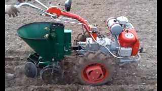 Посадка картошки мотоблоком Мотор Сич Potato Planter UA [upl. by Haik731]