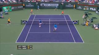 Indian Wells 2011 Halve Finale  Federer amp Wawrinka vs Lopez amp Nadal [upl. by Seiden]