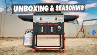 Blackstone Griddle UNBOXING amp First Seasoning [upl. by Dominy]