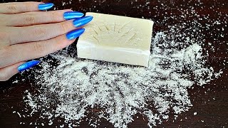 ASMR  Long blue nails scraping and scratching a bar of soap [upl. by Kuhn]