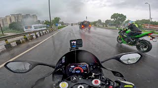 apni BMW S1000 RR ke lagi 6r se RACE wo bhi Heavy Rain 🌧️ [upl. by Riha]