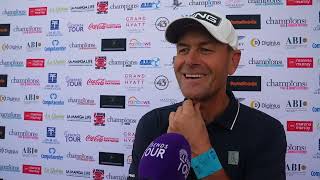 Simon Griffiths Clubhouse Leader Interview Farmfoods European Senior Masters [upl. by Llessur]