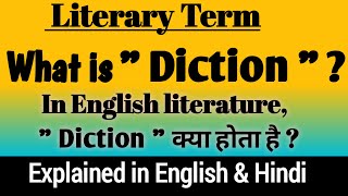 What is Diction   Diction in Literature  Diction definition and examples  Literary Terms [upl. by Eidde]