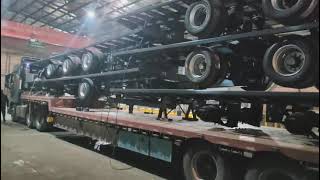 Full trailer arrives at customer crossing point Shanghai Trailer semi trailer manufacturer [upl. by Weitman]