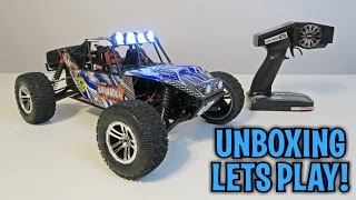 Unboxing amp Lets Play  110 Marauder RC Car FS Racing 24G 4WD Brushed RC Racing Buggy  RTR [upl. by Giffer]